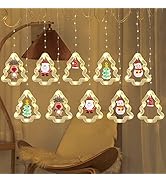 LAWOHO Christmas Window Lights, 145 LED 9.84 Ft Curtain String Lights for Bedroom Christmas Decor...
