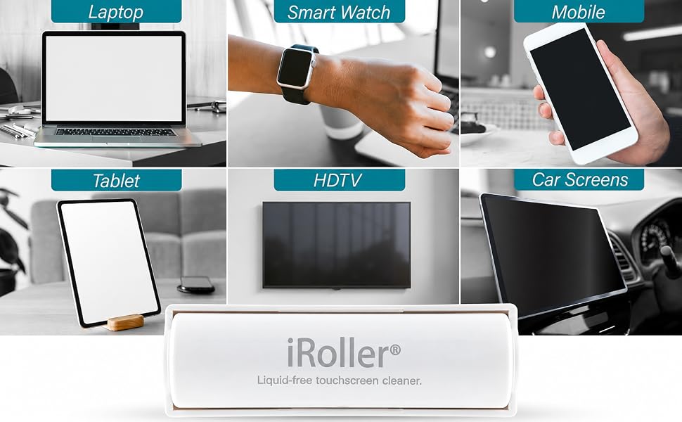 iRoller Touchscreen Display Cleaner for Laptop Tablet Mobile Car Screens Enjoy a Spotless Display