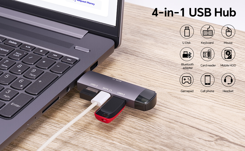USB Hub for Laptop USB C Hub USB Splitter Data Hub USB Extender USB Multiport Adapter
