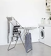 HangOn Drying Rack, 20m - Matt Black - Brabantia laundry rack in laundry room