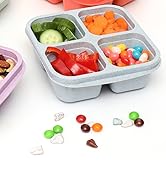 BE OVER QUALITY 6 Pack Snack Containers, 4 Compartment Snack Containers Bento Snack Box, Reusable...