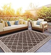 HiiARug Reversible Patio Floor Mat 5x8 Plastic Straw RV Camping Rug Reversible Large Mats for Out...