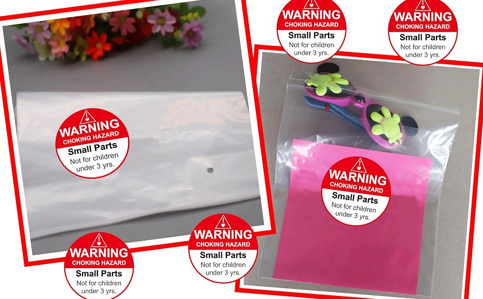 Choking hazard stickers for Packing Shipping