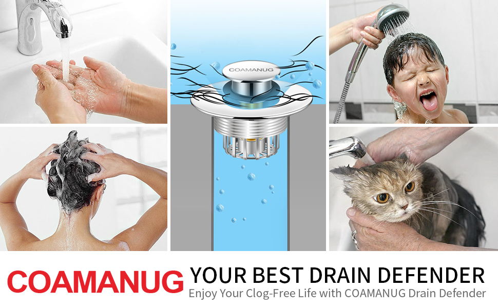 Bathtub Stopper | Shower Drain Hair Catcher, Pop-up Tub Stopper with Strainer | Bathroom Drain Plug