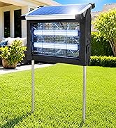 Solar Bug Zapper Outdoor Waterproof, Solar Powered 4500V Electric Mosquito Trap with 10W Detachab...