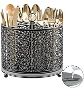 OVICAR 360° Rotating Utensil Holder Caddy - Fast-Drying Silverware Flatware Organizer - 4 Compart...