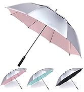 MRTLLOA 68/72 Inch Automatic Open UV Golf Umbrella, Extra Large Oversize Double Canopy Vented Win...