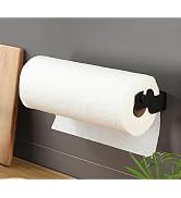 ZUNTO Black Paper Towel Holder Cabinet - Paper Towel Holder Under Cabinet, Adhesive Paper Towel H...