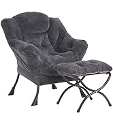 LITA Lazy Chair with Ottoman, Modern Lounge Accent Chair with Armrests and a Side Pocket, Leisure...