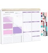 Weekly To Do List Notepad, Weekly Desk Planner with 52 Tear Off Sheets Undated Weekly Planner Hab...
