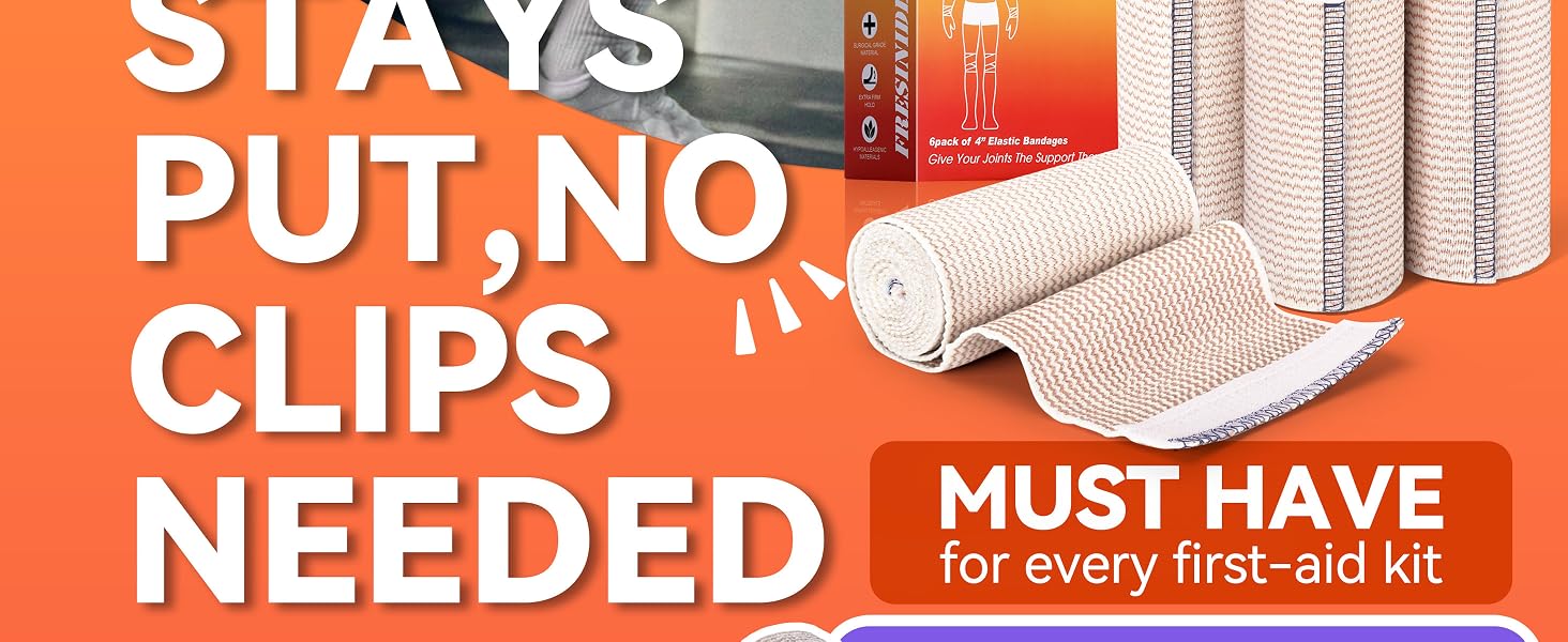 4-inch elastic bandage shown at 5 ft unstretched and up to 15 ft stretched