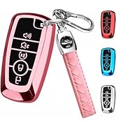 MILD EAST for Ford Key Fob Cover with Keychain, Car Key Case Shell Soft TPU 5 Button, (2017-2024)...
