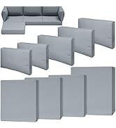 Cethytirko 9 Piece Outdoor Patio Waterproof Cushion Covers, Fits 4-Seat Wicker Rattan Sectional C...