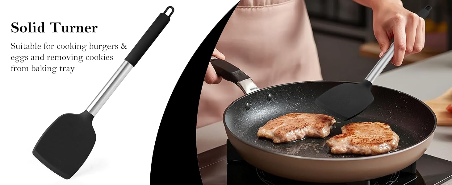 Black Cooking Utensil Set of 4