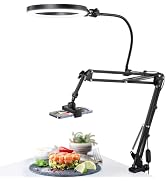 Upgraded ULANZI TH03 Phone Stand with Ring Light, Adjustable Desk Arm for iPhone, Desktop Stand f...