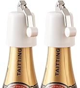 2-Pack Wine Stoppers & Saver - Reusable Leakproof Seal, Keeps Wine Fresh, Silicone, Decorative White