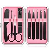 Yougai Tweezers Set, 9 Pcs Professional Stainless Steel Tweezers Kit for Women Facial Hair, Preci...