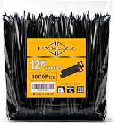 PXSLZZ Zip Ties 12 Inch,1000 Pcs,0.19in Width,60LBS Black Cable Ties | Self-Locking,Premium Nylon...