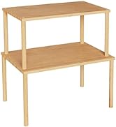 VERTORGAN Cabinet Organizer Shelf, 2-Tier Kitchen Counter Stackable Shelves Bamboo Spice Rack, St...