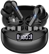 Fhumsh Wireless Earbuds, Bluetooth 5.4 Headphones HiFi Stereo 50H Playback LED Digital Display Ea...