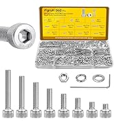 Fgruh 960pcs M2.5 Screws with Nuts Assortment kit, M2.5x4/6/8/10/12/16/20/25 mm 304 Stainless Ste...