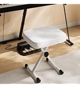 DUMOS Adjustable Piano Bench - 3-Level Height X-Style Portable Folding Stool with Thick Padded Se...