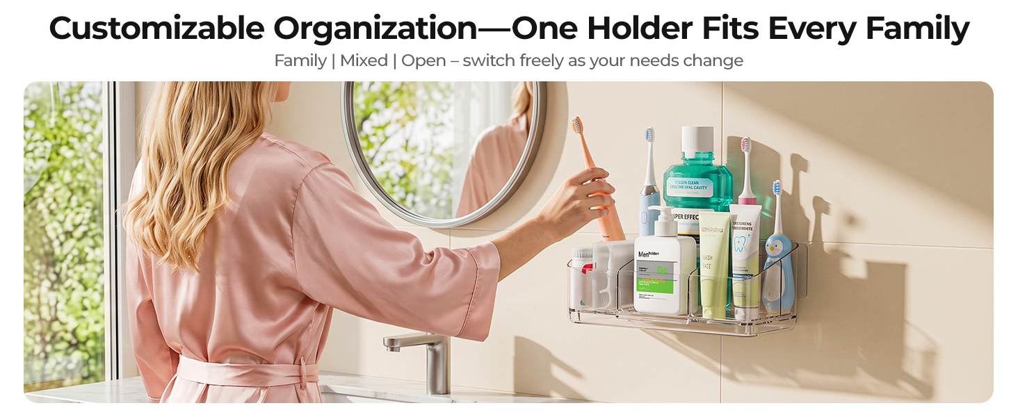 8 Slots Toothbrush Holders for Bathrooms