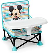 Bright Starts Disney Mickey Mouse Pop 'N Sit Portable Booster, Indoor/Outdoor Use, Floor Seat wit...