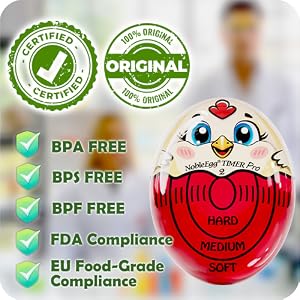 Nobleegg Timers do not contain any BPA, BPS, BPF