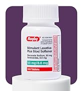 Rugby Stimulant Laxative Plus Stool Softener Docusate Sodium 50 mg/Sennosides 8.6 mg - Laxative T...