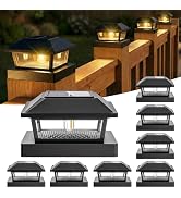 btfarm 4x4 Solar Post Cap Lights, 8 Pack Fence Deck Post Lights Outdoor Solar Powered Waterproof ...