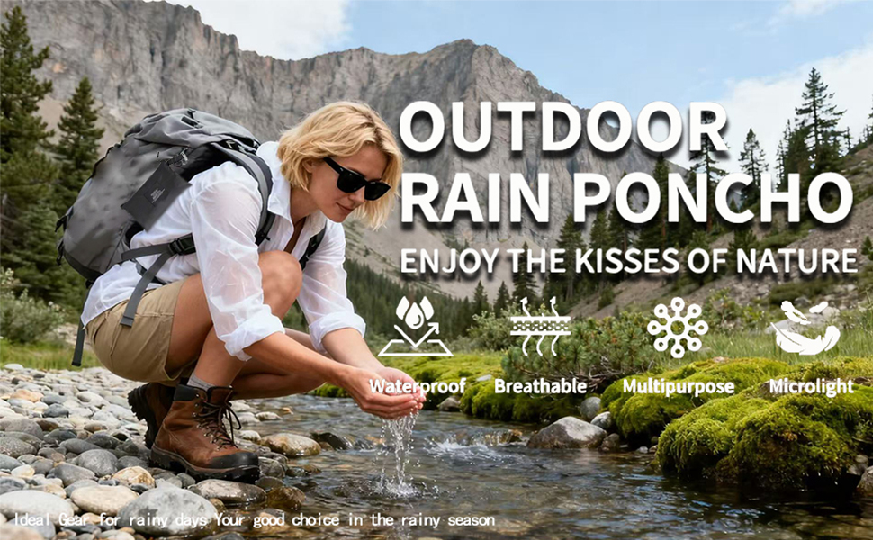 Women's raincoats Waterproof Raincoat Lightweight Breathable Packable Outdoor Rain Jacket