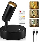 Kimjo Spot Lights Indoor, Wireless LED Spotlight, Uplighting Indoor with Remote and Dimmable, Acc...