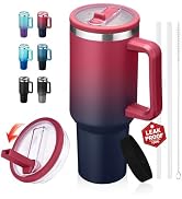 ICIOI 40 oz Tumbler with Handle and Flip Straw - 100% Leak-proof Travel Coffee Cup, BPA Free Meta...