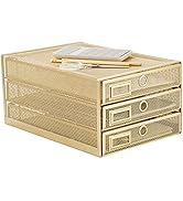 Annova Desk Organizer Wire Mesh 3 Tier Sliding Drawers Paper Sorter/Multifunctional/Premium Solid...