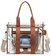 getgto Clear Bags for Women Tote Bag, Crossbody Bag, Stadium Approved Clear Purse for Sports Even...