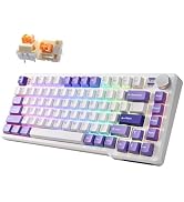 iRocks K103R RGB 75% Mechanical Keyboard w/Knob, Silent Bubble Switch | Wireless, 81 PBT Keys, Ho...
