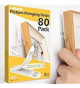 LuBanSir Picture Hanging Strips, 5 lb Damage-Free Adhesive Picture Hangers, 40 Pairs