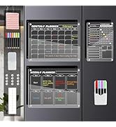 Soleeya Refrigerator Calendar, Acrylic Calendar for Fridge, Magnetic Dry Erase Clear Calendars fo...