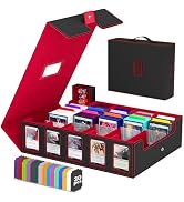 Trading Card Storage Box, 5 Row Card Deck Case with Commander Display & Portable Handle, 4200+ Ca...