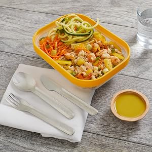 ZOKU Pocket Utensil Set with ZOKU Neat Stack Food Storage Container