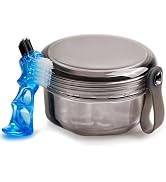 Leakproof Denture Case Denture Soaking Cup False Teeth Container, Dental Denture Bath Holder Stor...