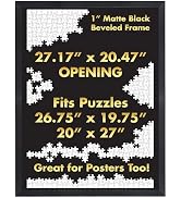 Funwares 20x27 Puzzle Frame – Sleek Matte Black Finish, Easy Assembly, No Glass/Plastic Cover Nee...