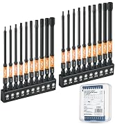 Toolant Impact Allen Wrench Drill Bit Set 20pcs (Metric & SAE), 1/4" Hex-Shank S2 Steel Hex Bits,...