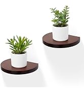MITREL Small Wood Floating Shelves (2-Pack, 6-inch Diameter) - Round Sturdy Invisible Wall Mount ...