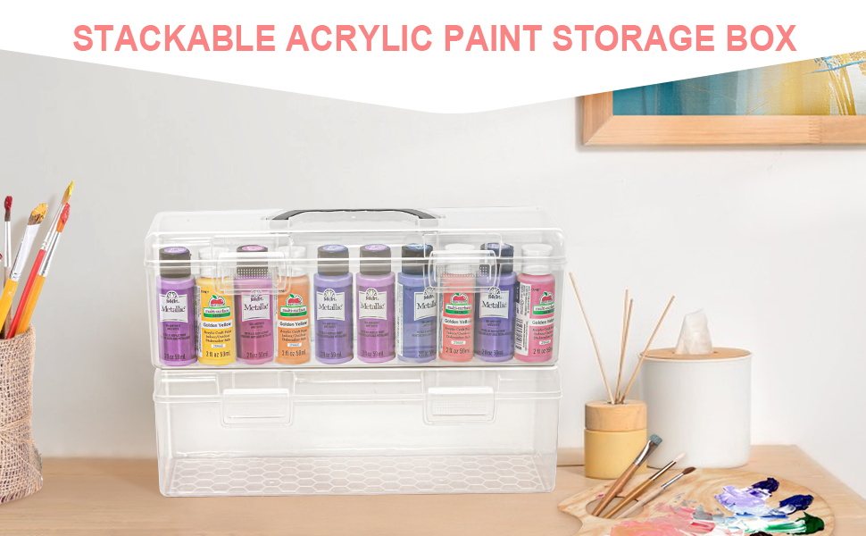 stackable acrylic paint storage cases