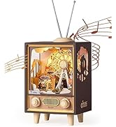 Rolife 3D Wooden Puzzles for Adults DIY Book Nook Kit 16" Ferris Wheel Music Box Model Building S...