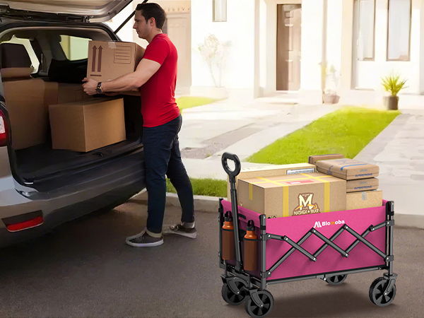collapsible wagon with wheels