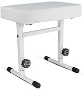 5 CORE Keyboard Bench Piano Stool T Style White Thick Padded Cushion Seat | Height Adjustable 17 ...