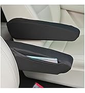 OFBAND 2PCS Arm Rest Cover for Car with Side Pocket,Breathable Cloth Fabric Car Armrest Cover for...